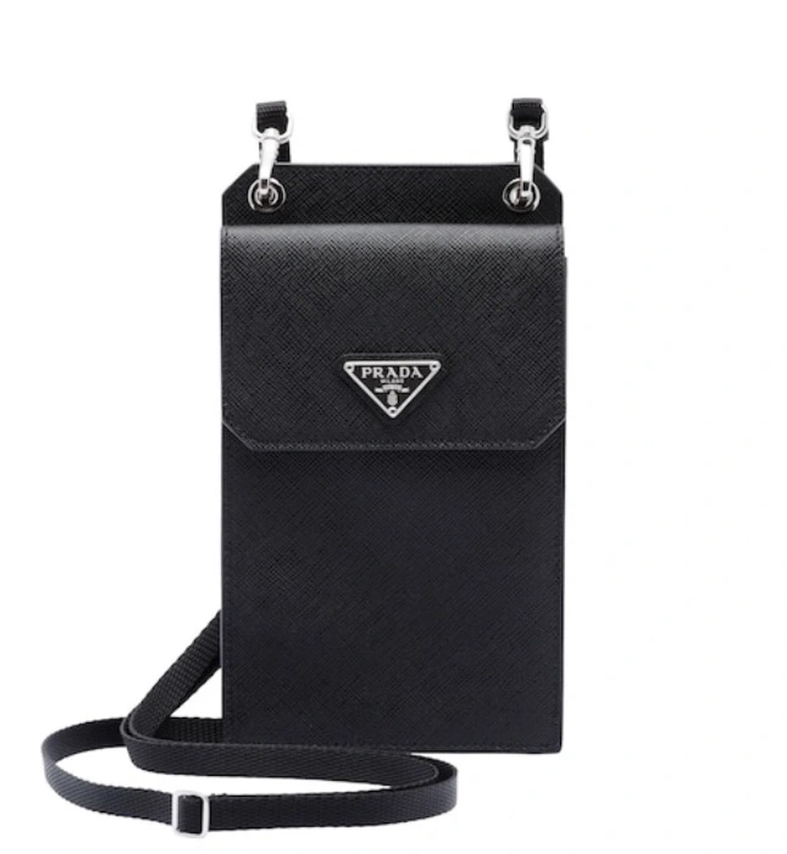 PRADA SAFFIANO LEATHER CROSSBODY PHONE CASE BAG The Lavish Loft