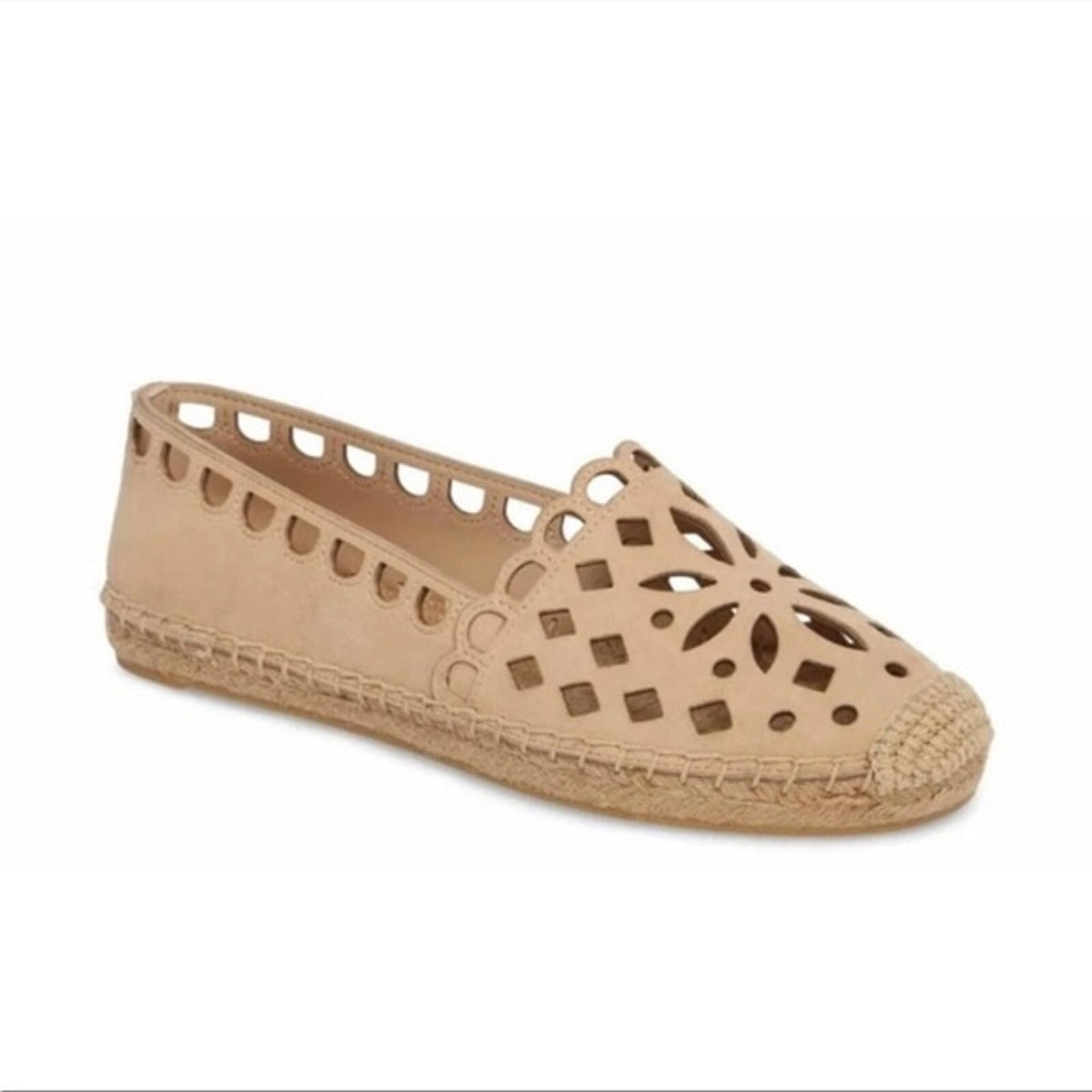 Tory burch may 2025 perforated espadrille flat