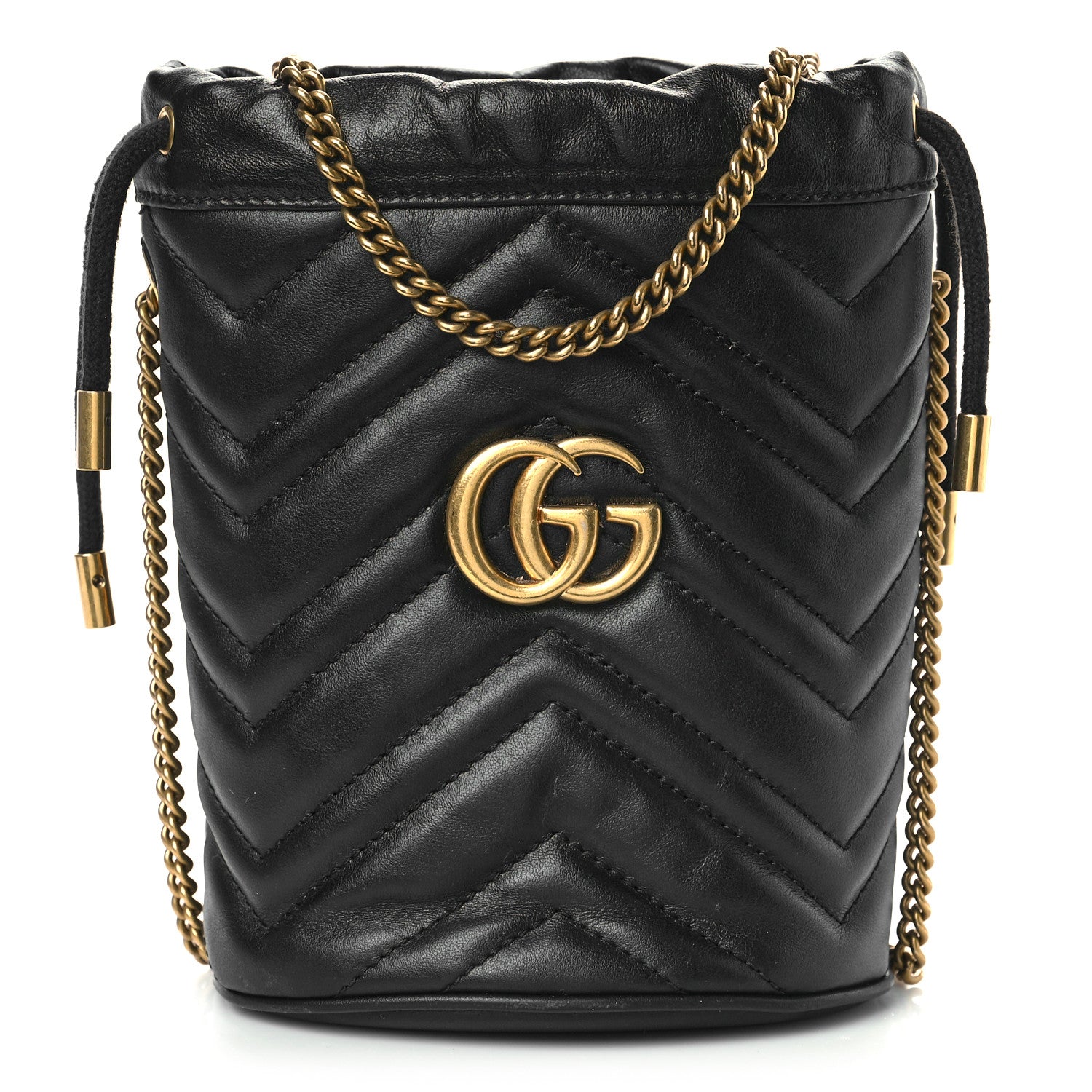 GUCCI GG MARMONT CALFSKIN MATELASSE MINI BUCKET BAG – The
