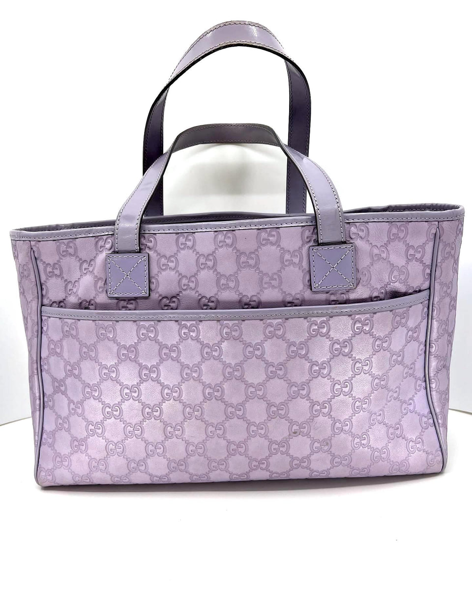 GUCCI GUCCISSIMA LEATHER TOTE BAG LILAC – The Lavish Loft