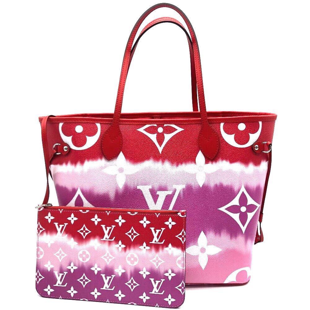 Limited Edition Louis Vuitton Neverfull MM Pink / Red Escale Bag
