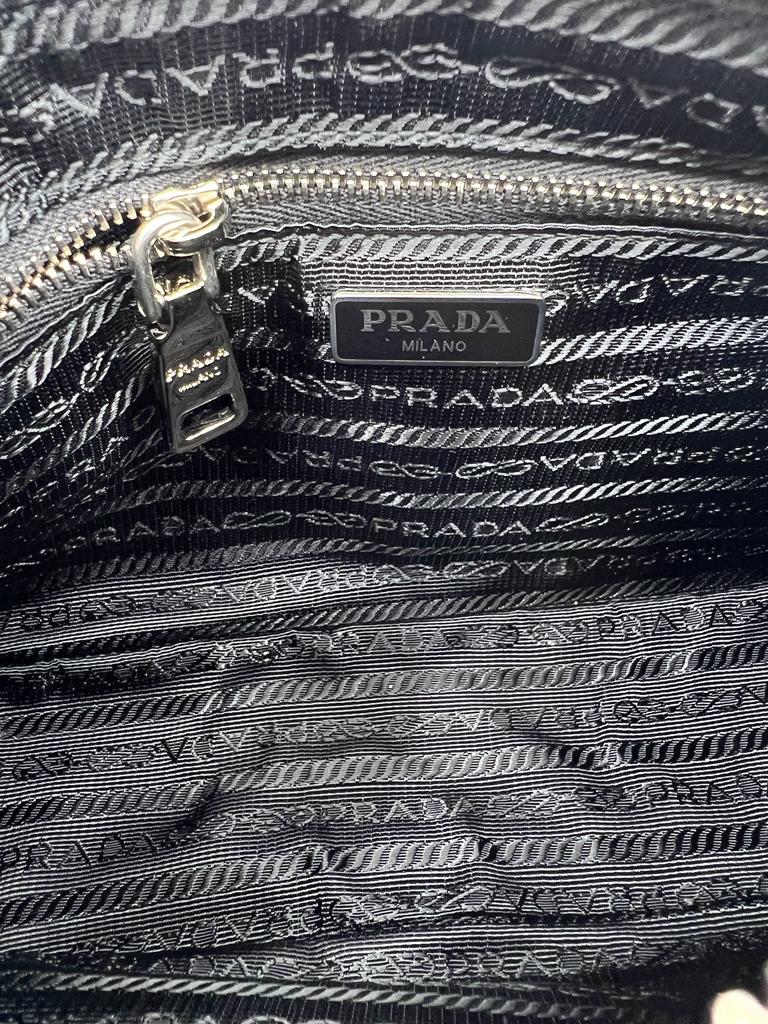 Prada Black Chevron Quilted Nylon Crossbody Bag 