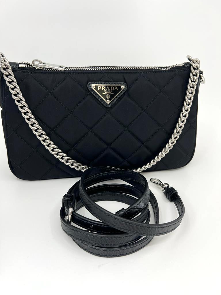Only 358.00 usd for PRADA Tessuto Nylon Quilted Chain Crossbody