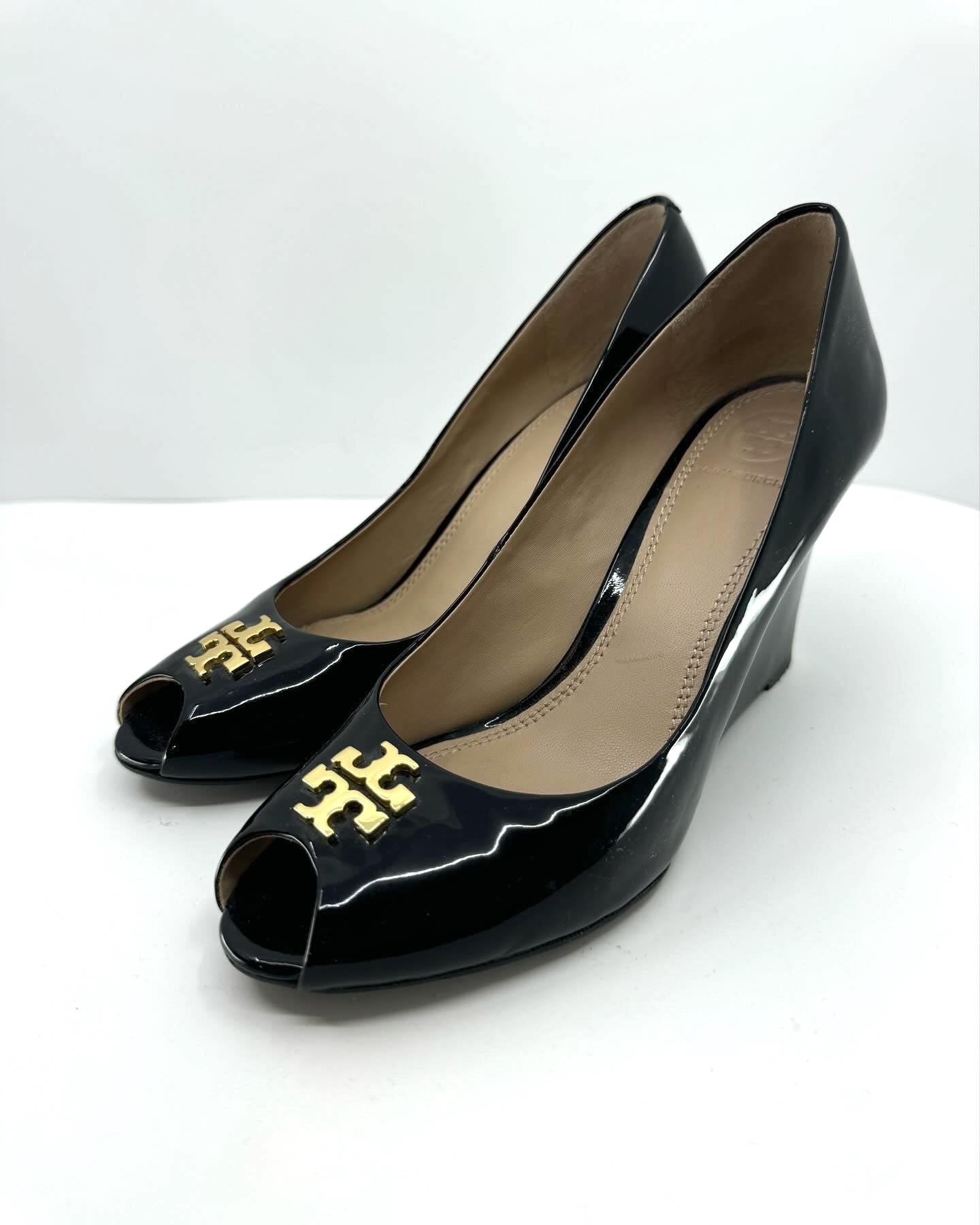 TORY BURCH JADE 85MM PEEP TOE WEDGE HEEL PUMPS The Lavish Loft