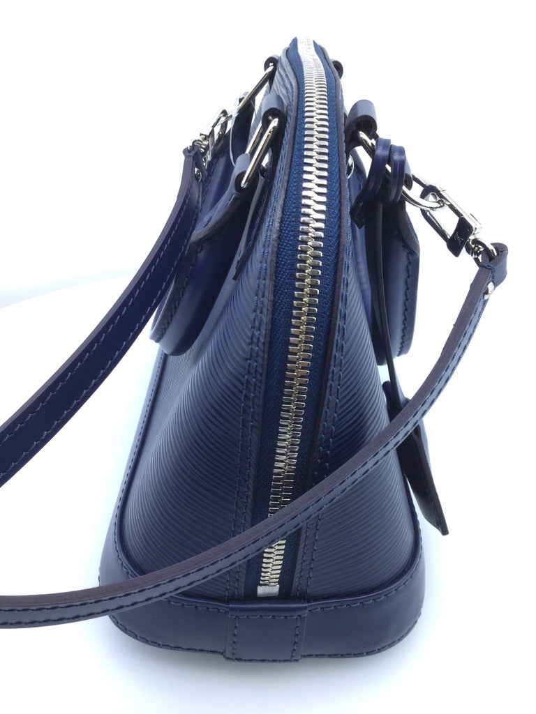 Louis Vuitton LV 2018 Blue Denim Epi Leather Mini Alma BB Crossbody Bag For  Sale at 1stDibs