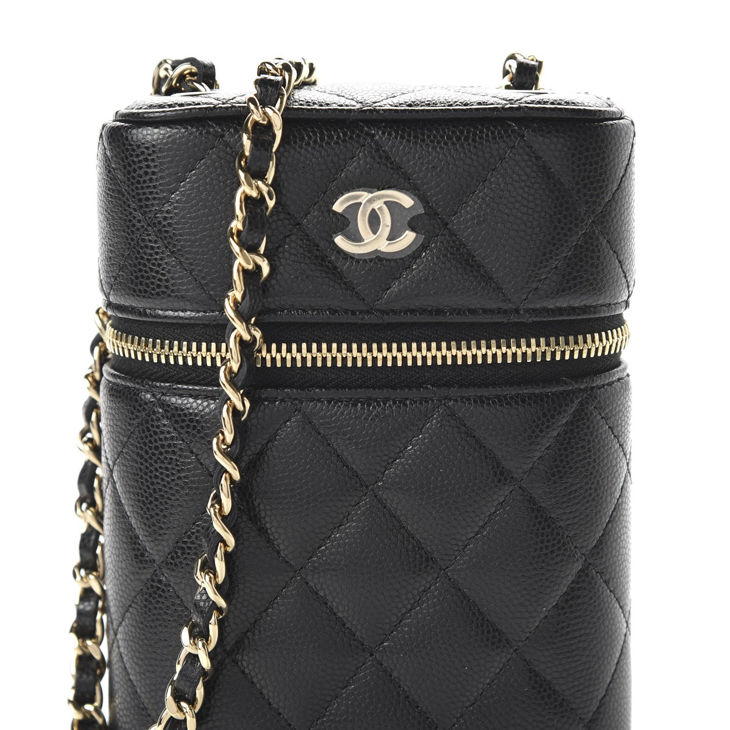 CHANEL CLASSIC CAVIAR QUILTED VANITY PHONE HOLDER WITH CHAIN – The