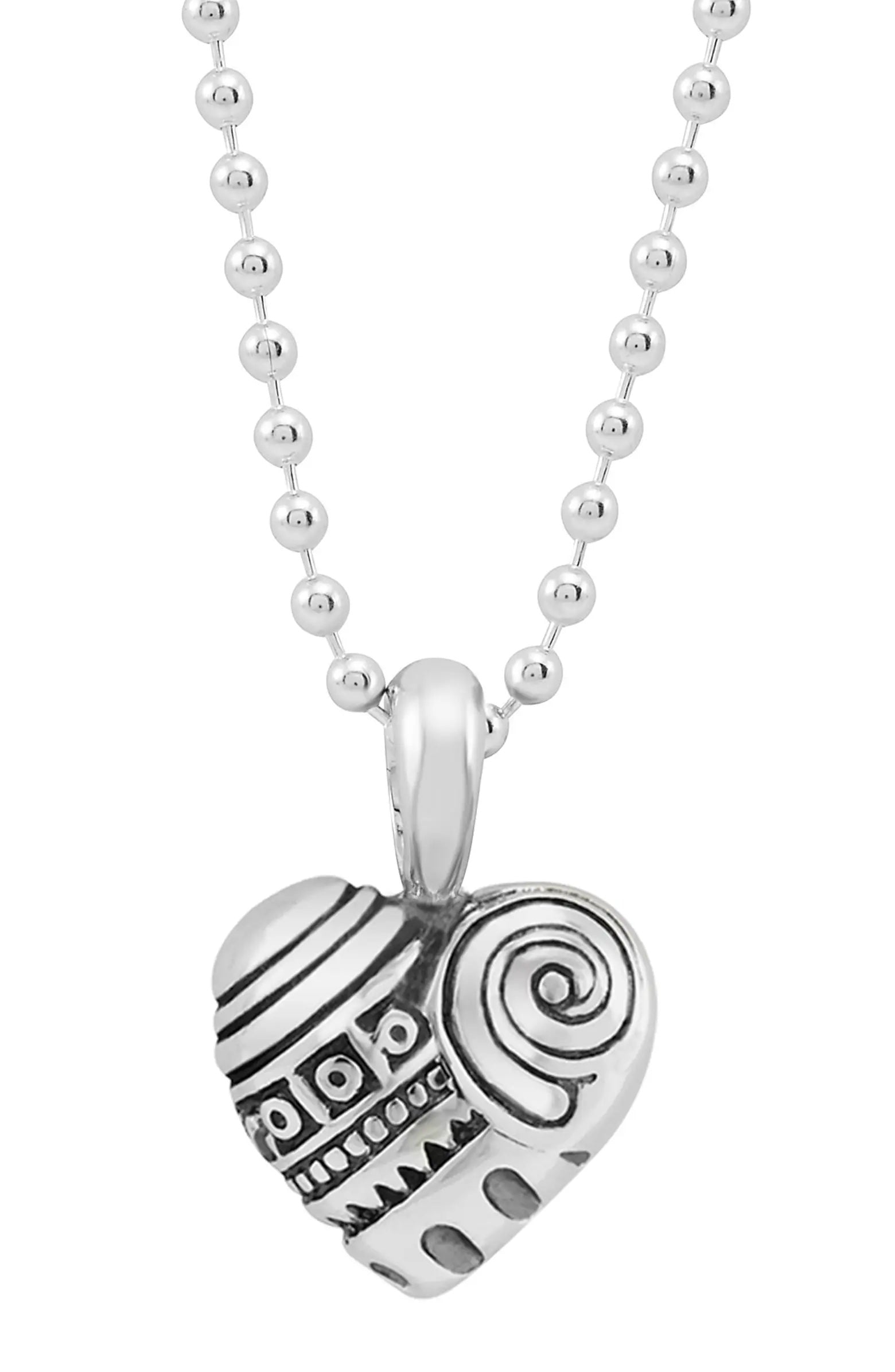 LAGOS Sterling Silver Maya Mother of Pearl Inlay Heart Pendant Necklace,  16-18