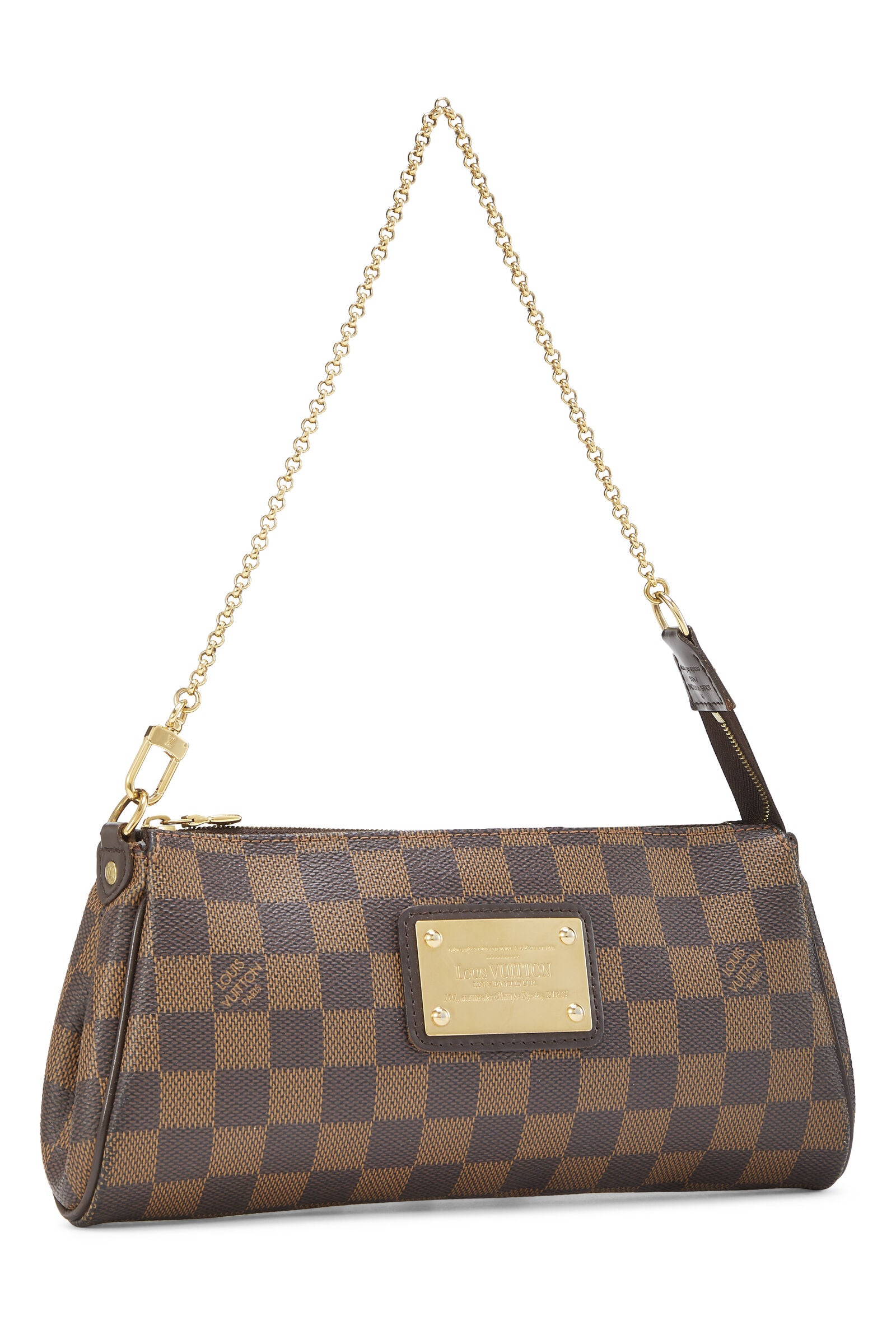 Brown Louis Vuitton Damier Ebene Eva Baguette