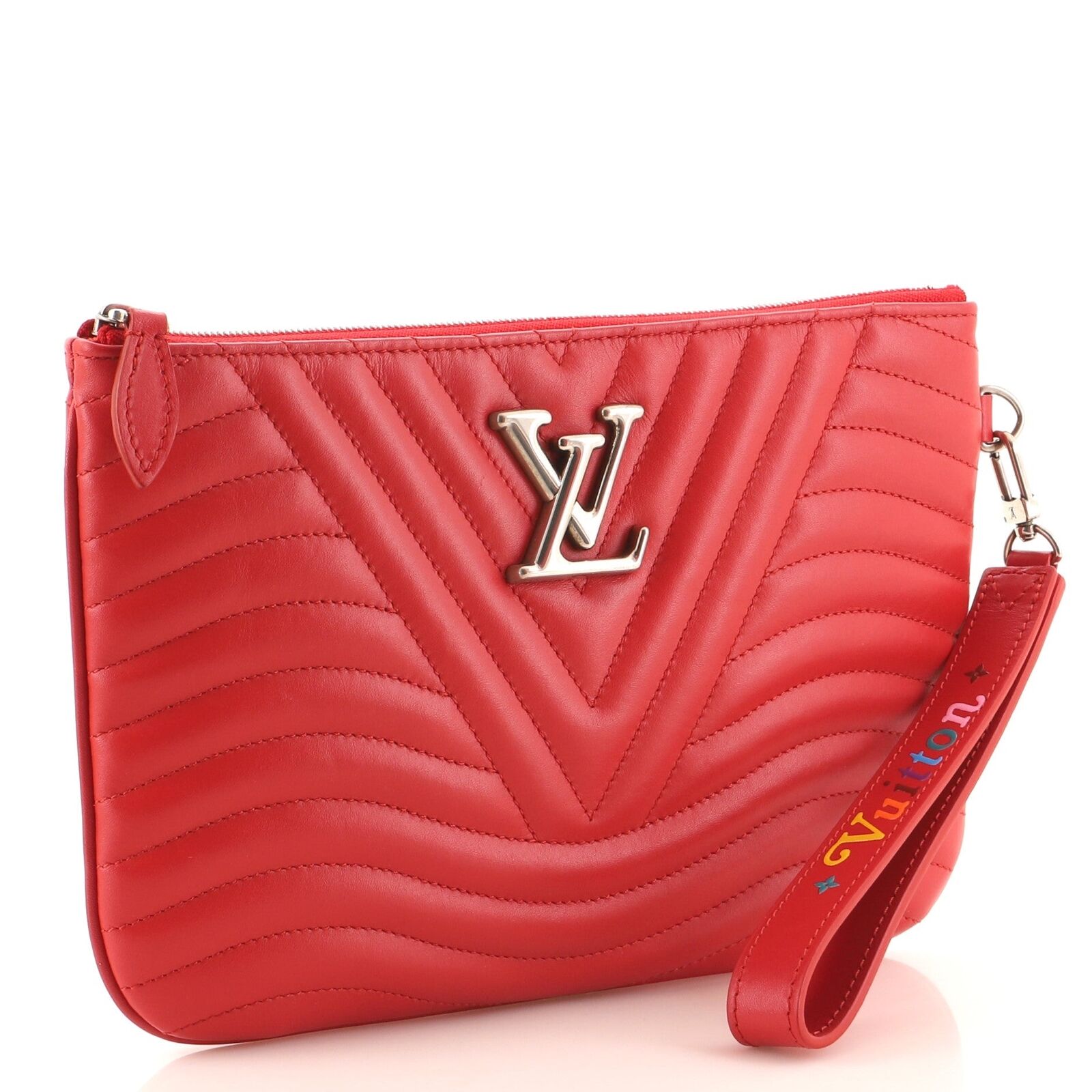 Louis Vuitton Red Quilted Cowhide New Wave Wristlet Wallet