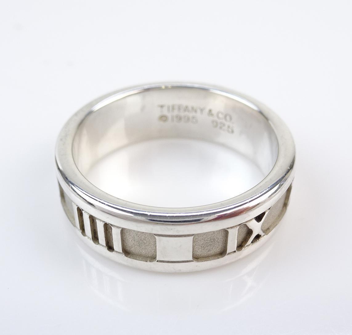 Tiffany & Co. Men's Authentic Atlas Sterling Silver Roman Numeral Ring